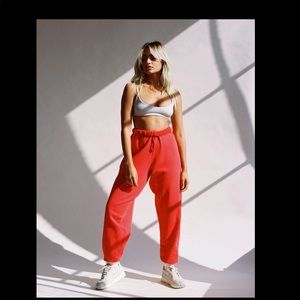Josh Brown Oversized Sweatpants, Red, XS/S